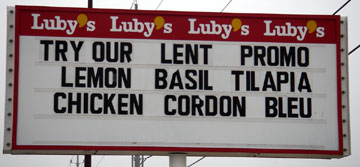 luby's lent sign