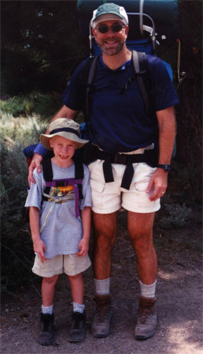 Nathan and Dad backpacking