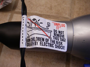 hair dryer warning