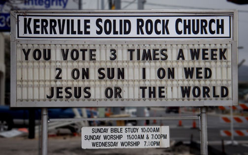 church vote sign kerrville