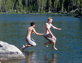 Swede Lake jumping in