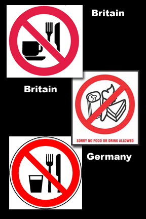 no food drink signs britain germany